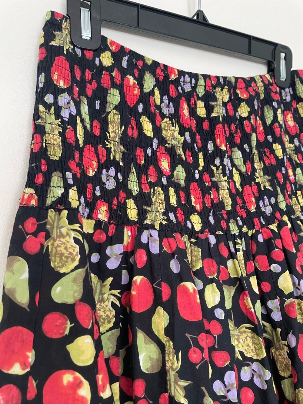 Dress Addict Fruit Print Midi Dress Smocked Waist Large 100% Cotton Novelty - Picture 5 of 9